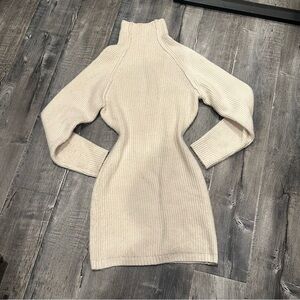 H&M Off-White Ribbed Knit Sweater
